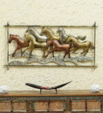 Metal Wall Art 7 Horses Mosaic Frame Home Decor