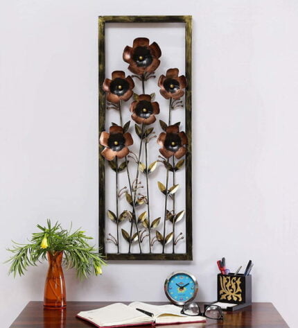 Tin Daisy Panel Home Decor, Copper