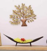 Metal Wall Art Small Leaves Tree Mini Home Decor, Gold