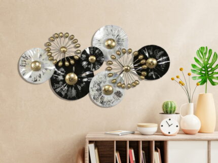 Metal Wall Art Emina Plates Panel Home Decor, Multicolor